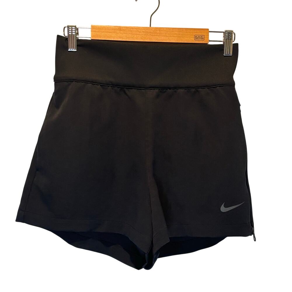 Nike Black Team Tech High Waist Shorts - size Medium